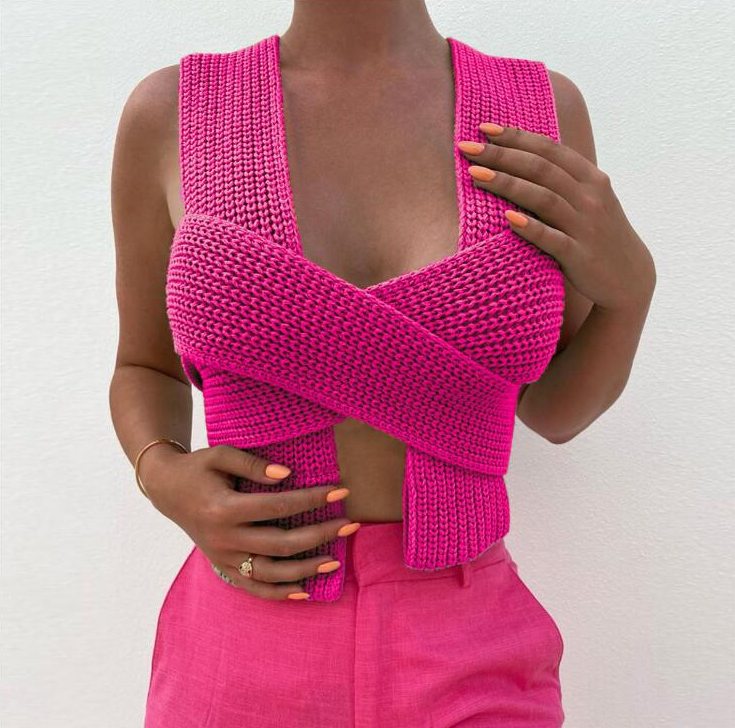 Summer Rose Clothing - 2024 Spring Summer Bow Cross Strap