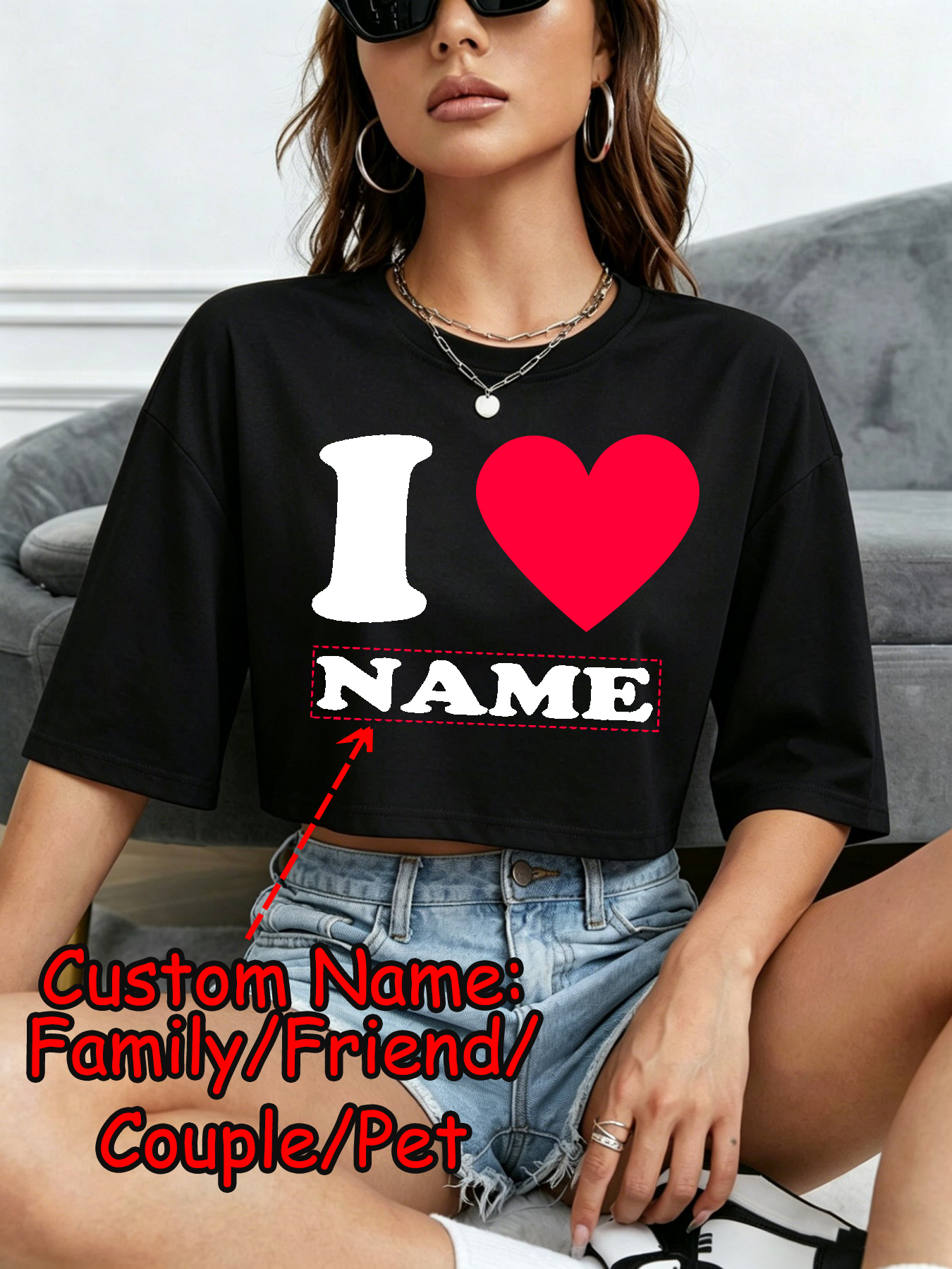 Summer Clothing Y2K - DIY Custom Name Couple Summer Women