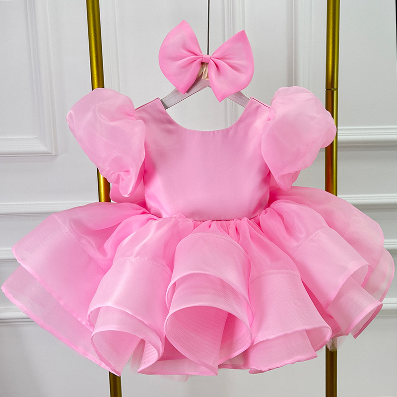 Summer Rose Clothing - New satin luxury girl dress rose