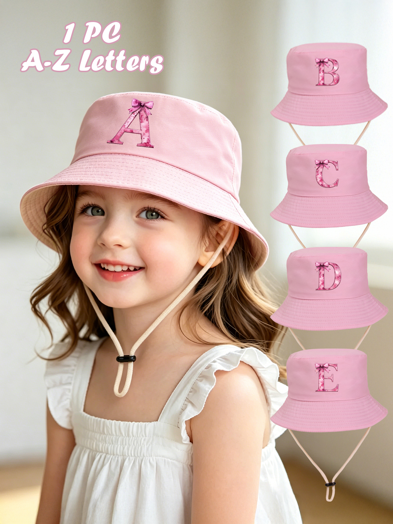 Summer Quotes - 1pc pink baby girl bucket hat