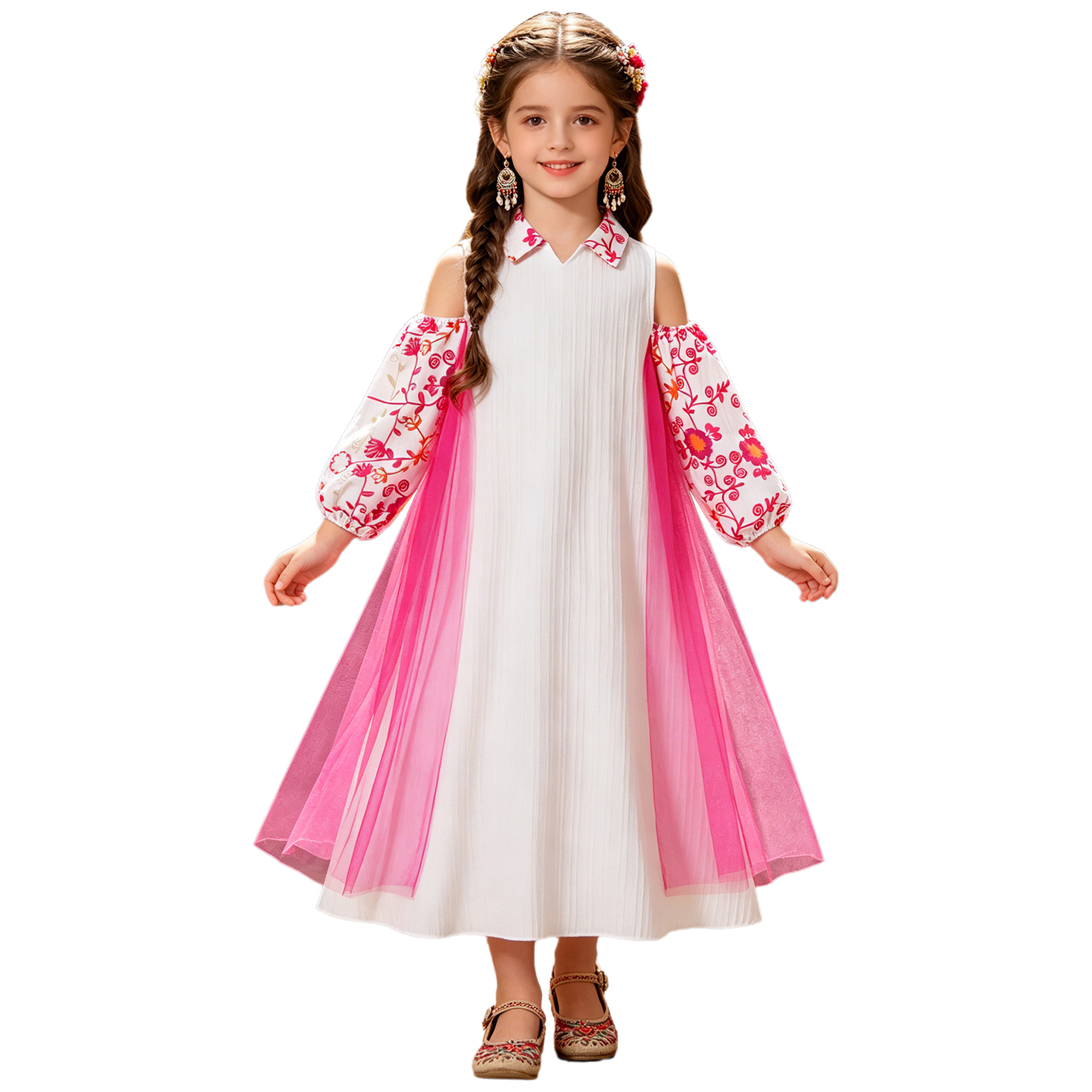Girl Long Sleeve Mesh Patchwor - Summer Clothing For Girls のレビューと価格