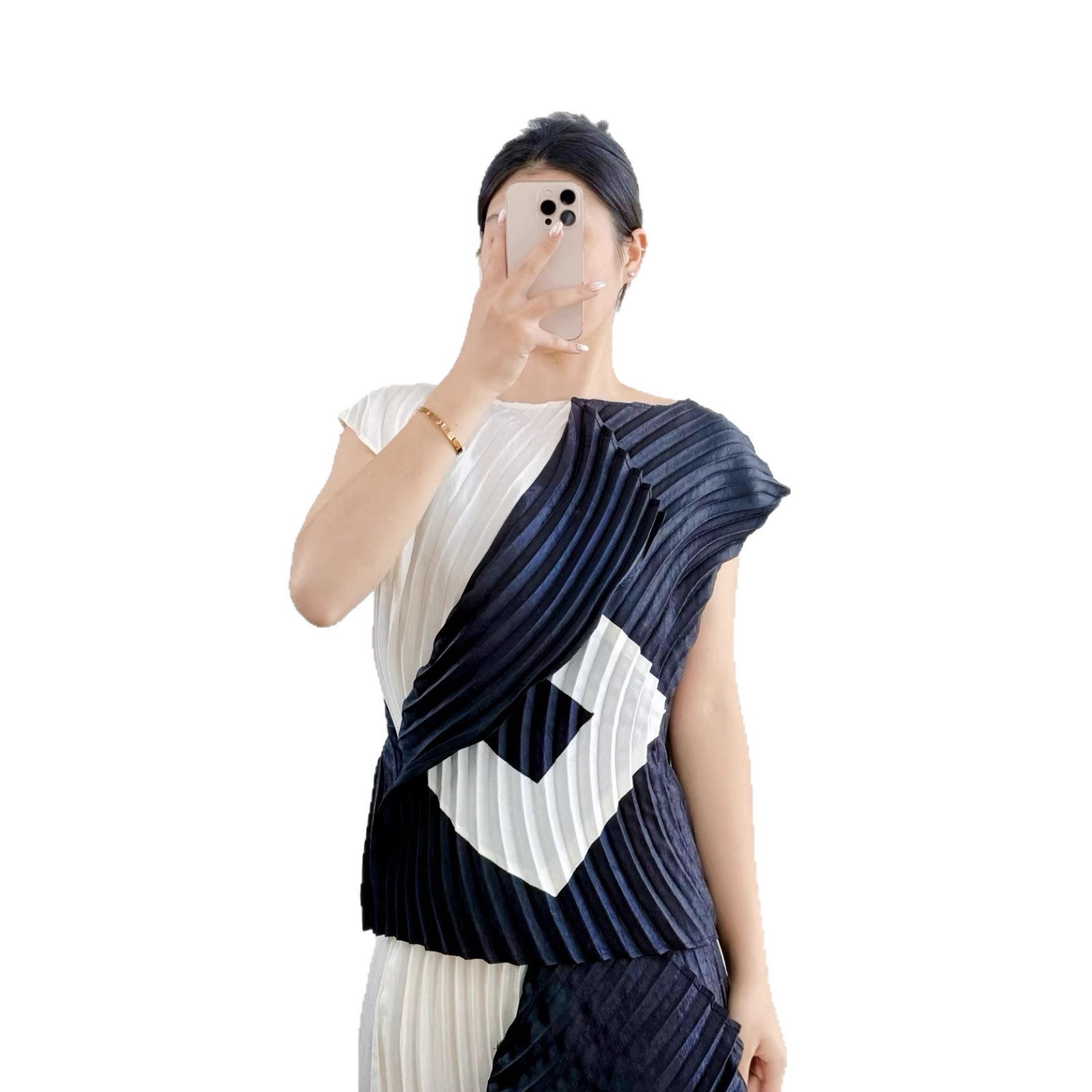 Miyake Pleated Color Block T-S - Summer Clothing Vacation のレビューと価格
