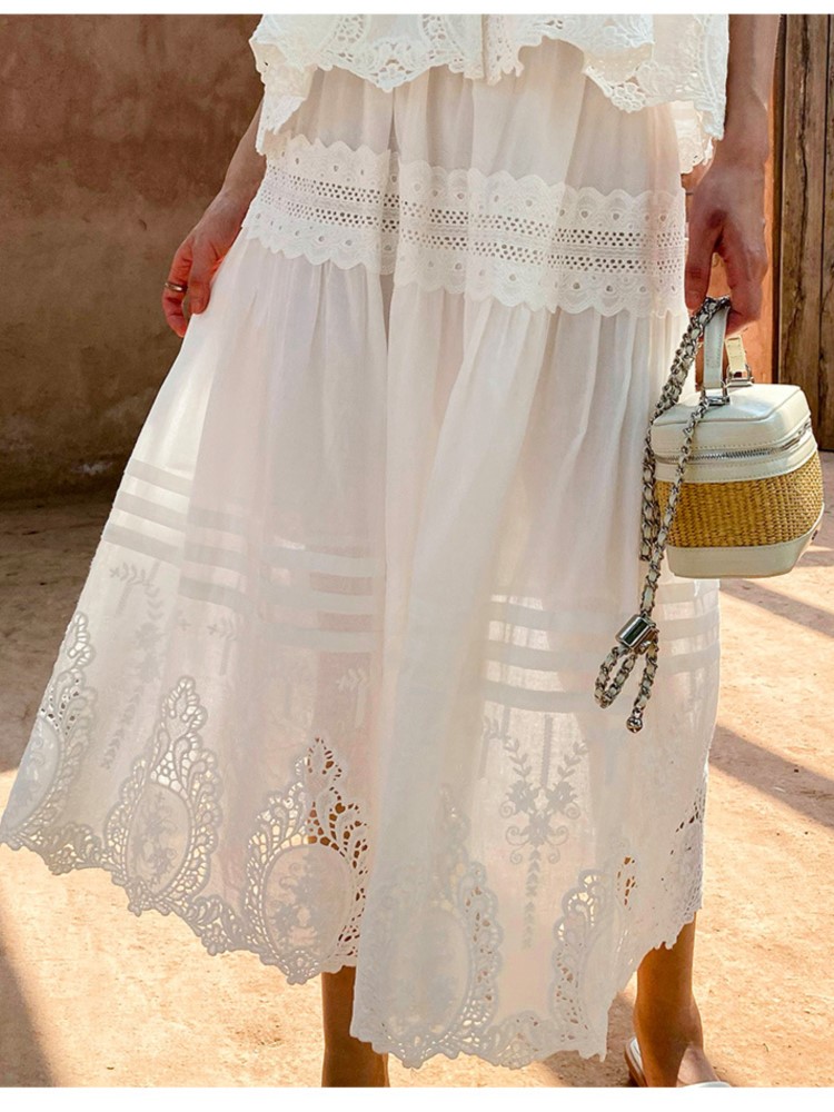 Bohemian White Square-neck Ves - Summer Clothing Vacation のレビューと価格