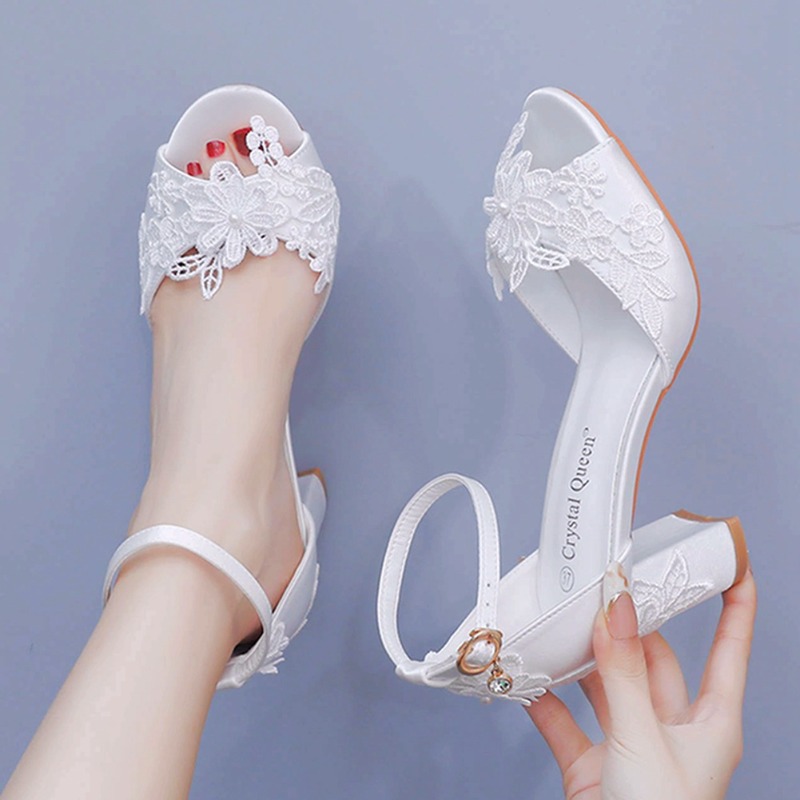 Women White Silk High Heels Su - Summer Closet のレビューと価格