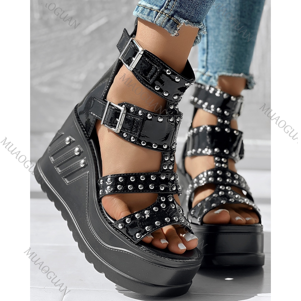 Fashion Women Peep Toe Black S - Summer Closet のレビューと価格
