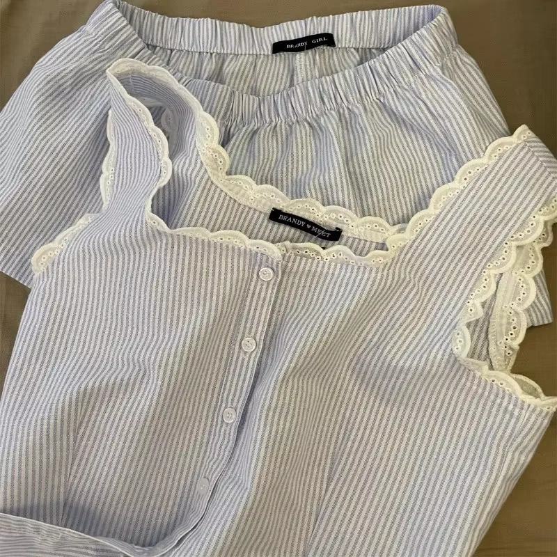 Striped Women Pajamas Summer S - Summer House Clothing のレビューと価格