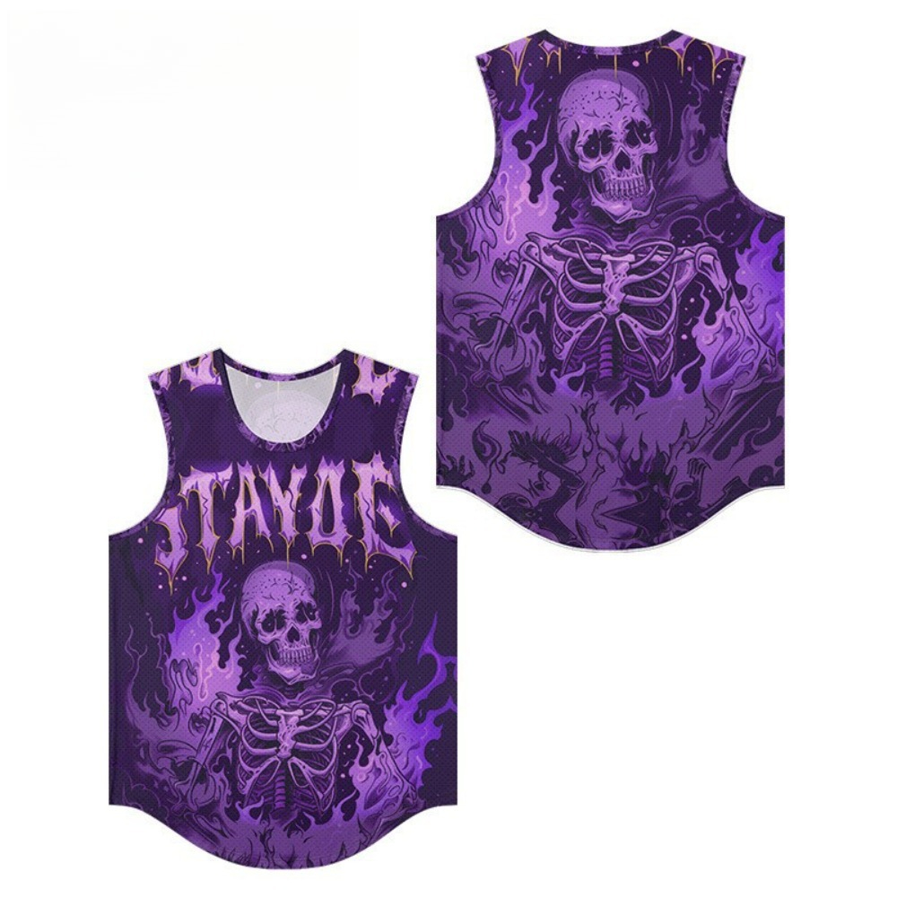 Skeleton Band Printed Men Vest - Summer Clothing Essentials Men のレビューと価格