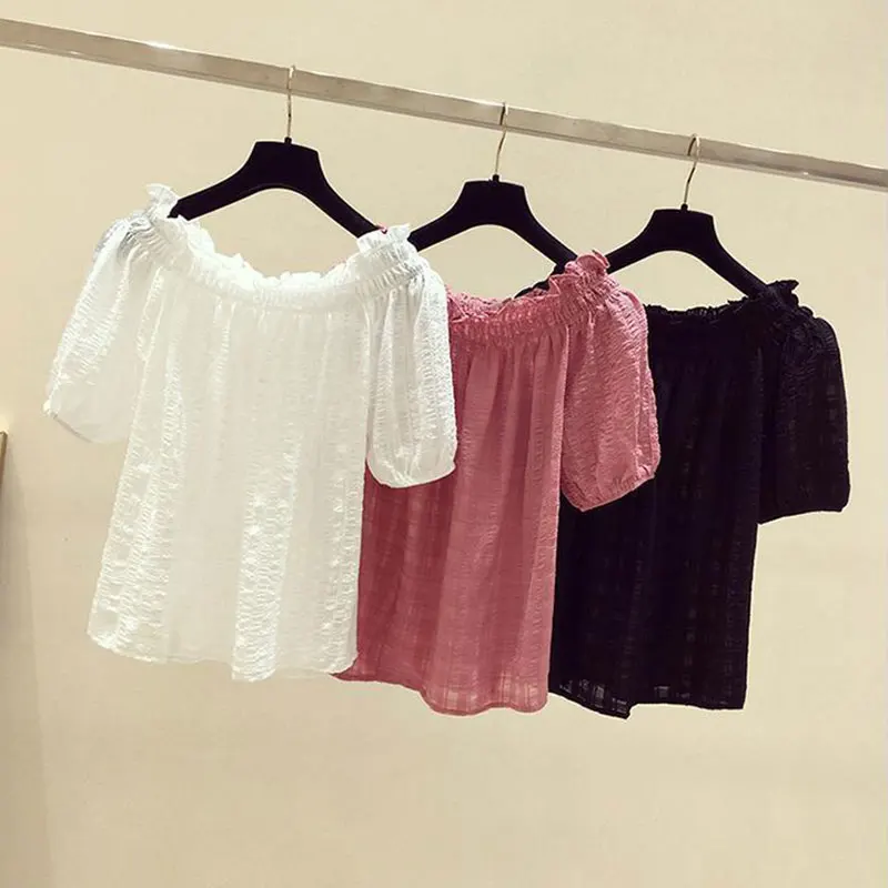 Rose Red casual slash neck puf - Summer Rose Clothing のレビューと価格