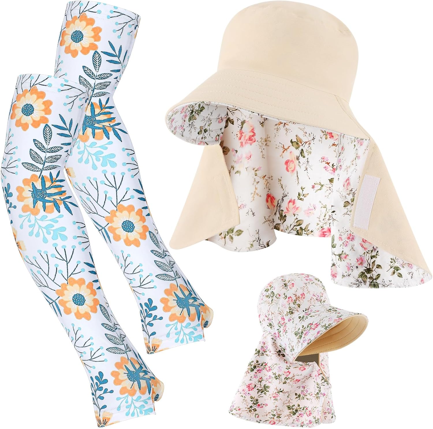 2 Pcs Floral Garden Hat for Wo - Sun Hat Wide Brim のレビューと価格