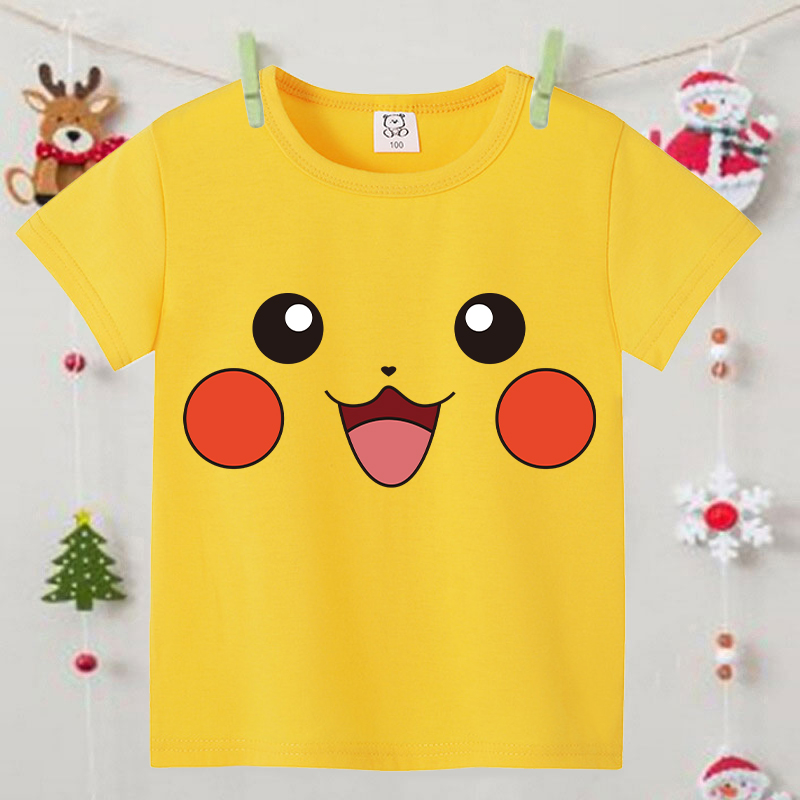 Pokemons Yellow Cute Short-sle - Summer Clothing For Girls のレビューと価格