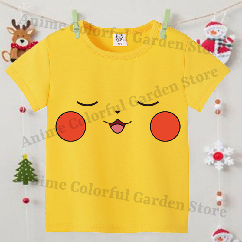 Pokemons Yellow Cute Short-sle - Summer Clothing For Girls のレビューと価格
