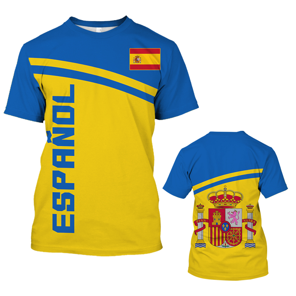 Vintage Spain T-shirt For Men  - Summer Clothing In Spanish のレビューと価格