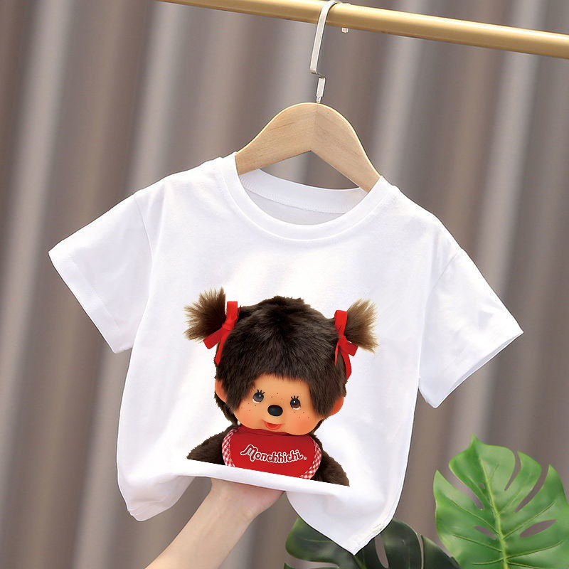 Monchhichi Kids T-shirts Anime - Summer Clothing For Girls のレビューと価格