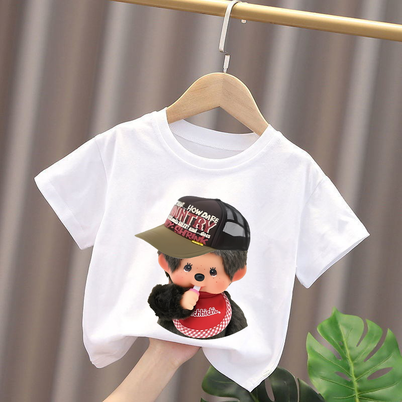 Monchhichi Kids T-shirts Anime - Summer Clothing For Girls のレビューと価格