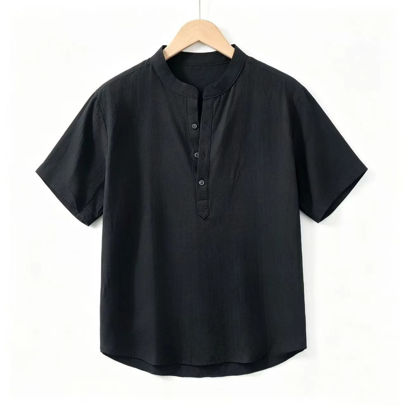 Men Cotton Linen Short-Sleeve  - Summer Clothing Guys のレビューと価格