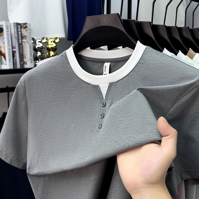 Mens Short Sleeve Henley Neck  - Summer Clothing Guys のレビューと価格