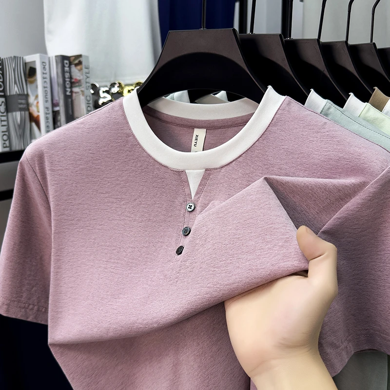 Mens Short Sleeve Henley Neck  - Summer Clothing Guys のレビューと価格