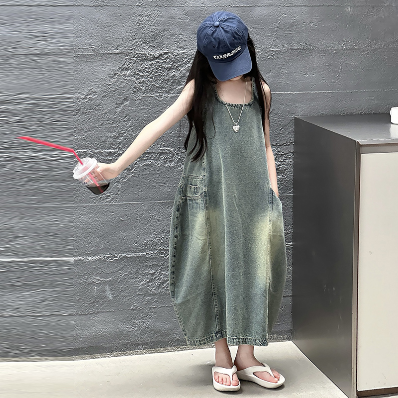 Vintage Blue Children Girls Hi - Summer Clothing For Girls のレビューと価格