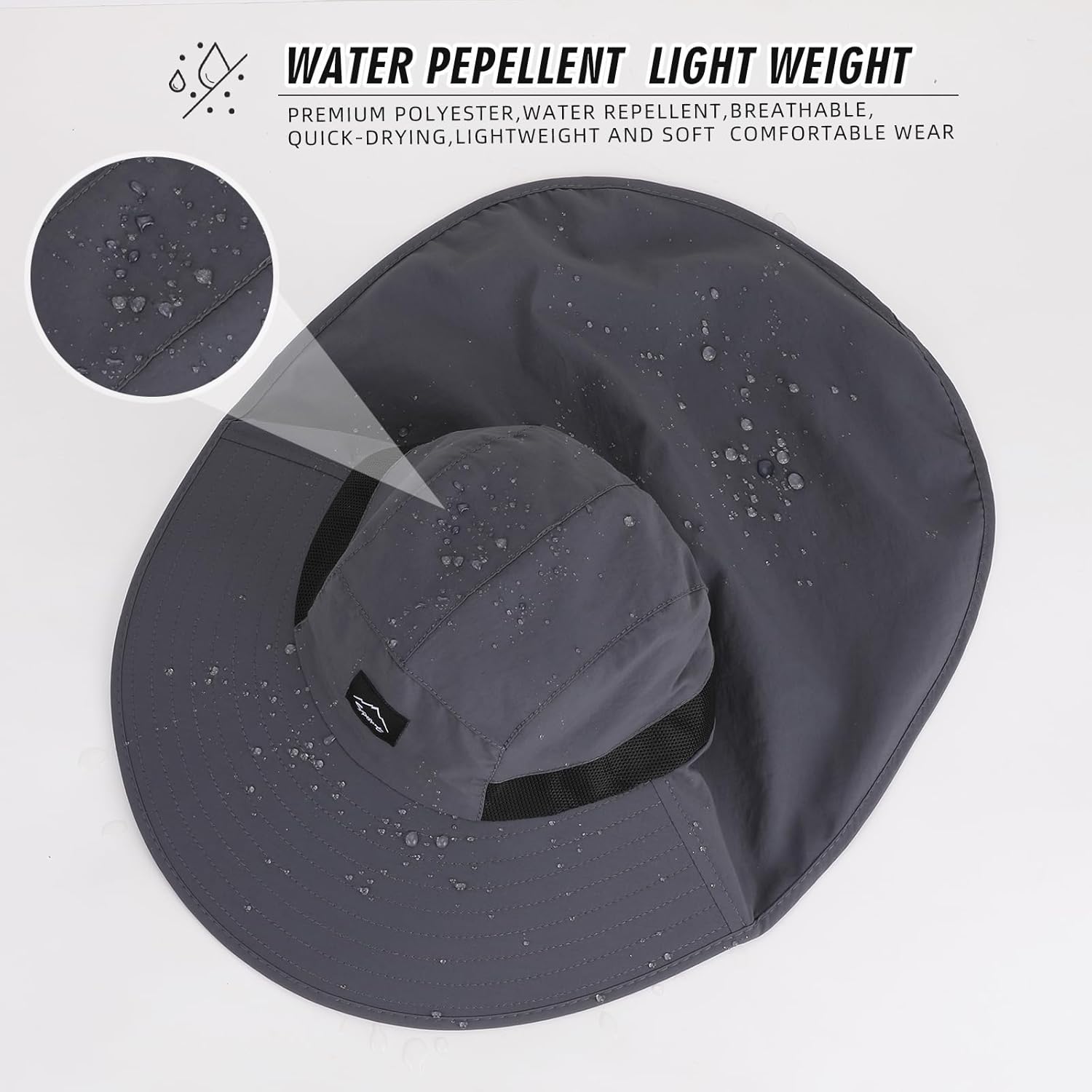 UPF50+ Sun Hat with Neck Flap, - Sun Hat Wide Brim のレビューと価格