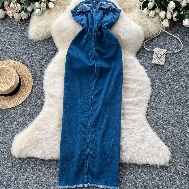 2026 Women Retro Strapless Dem - Summer Clothing Y2K のレビューと価格
