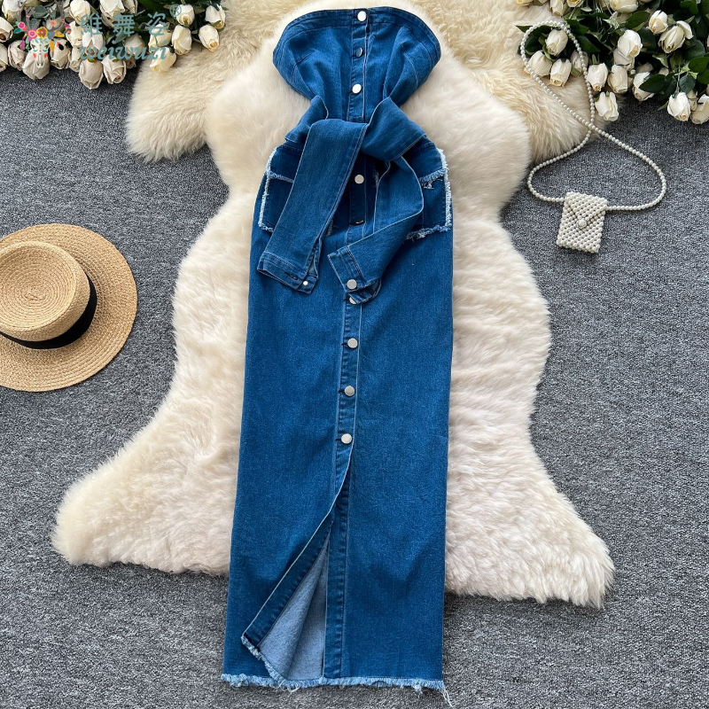 2026 Women Retro Strapless Dem - Summer Clothing Y2K のレビューと価格