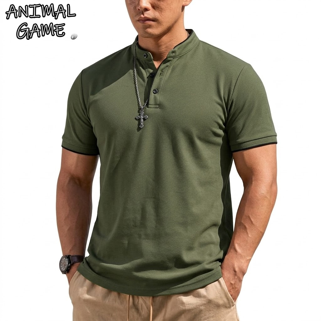 Summer Short Sleeve Henley Shi - Summer Clothing Guys のレビューと価格