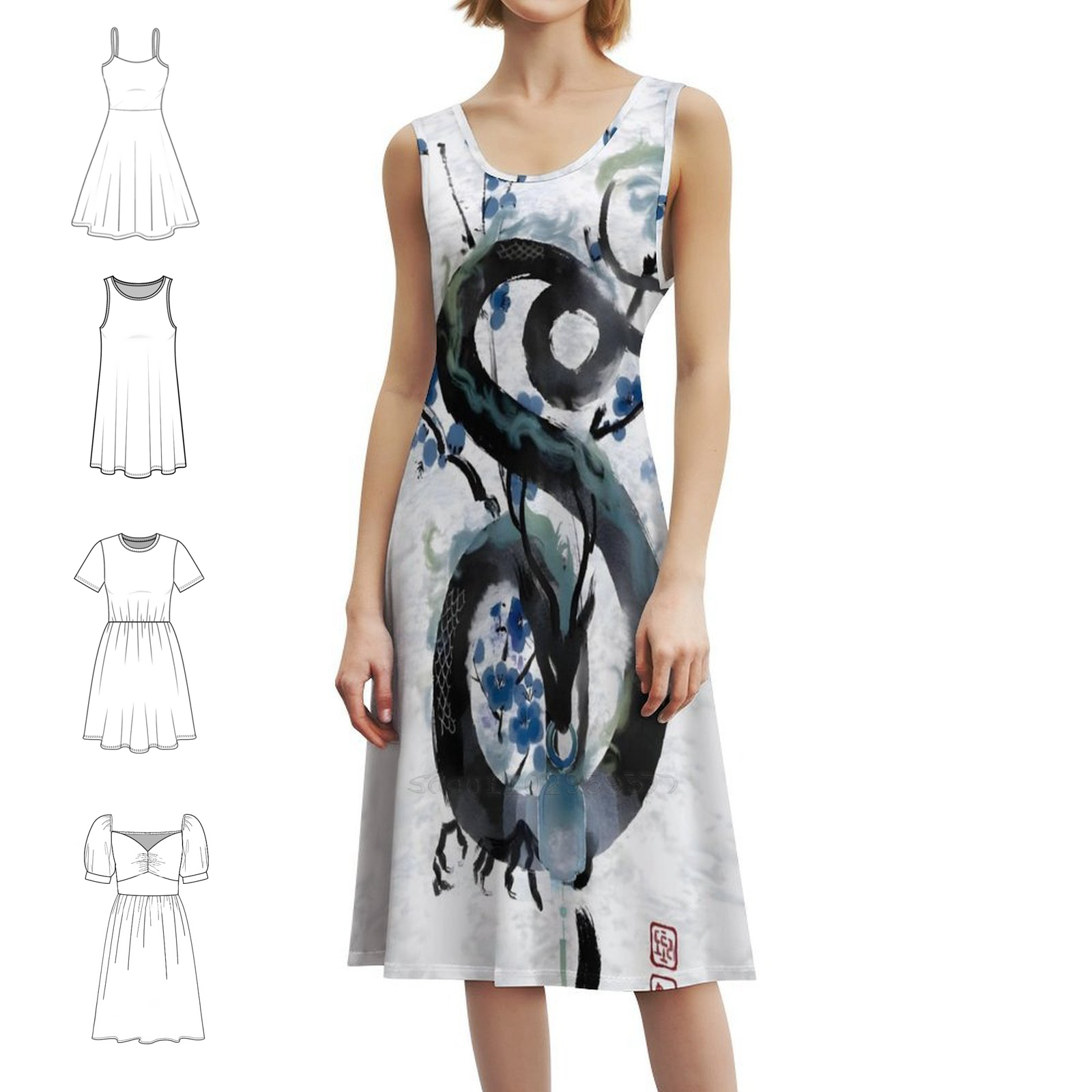 Japanese Blue Night Dragon Ink - Summer Clothing For Japan のレビューと価格