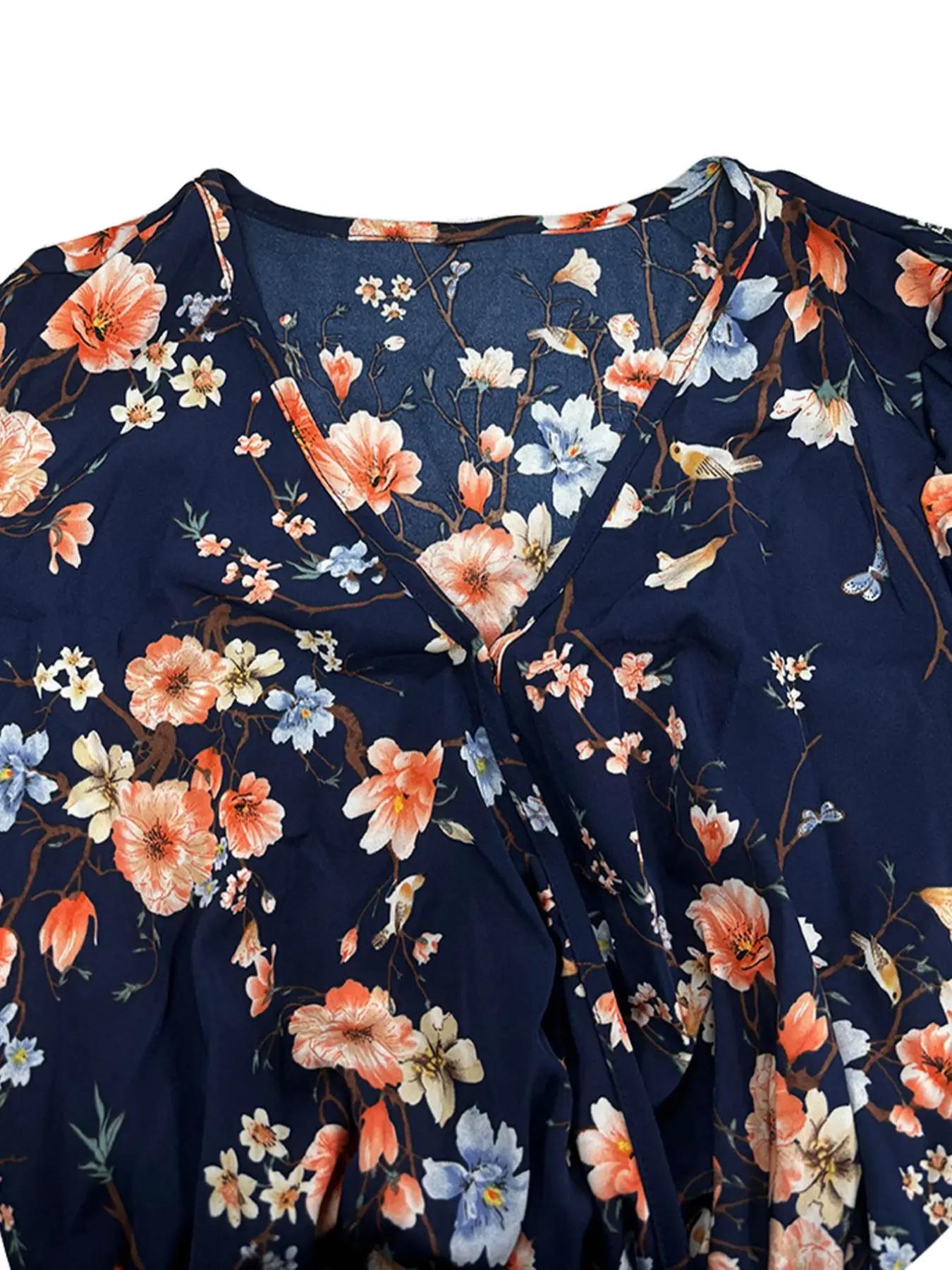 【Plus Size】 Floral Print Tie S - Summer Clothing Vacation のレビューと価格