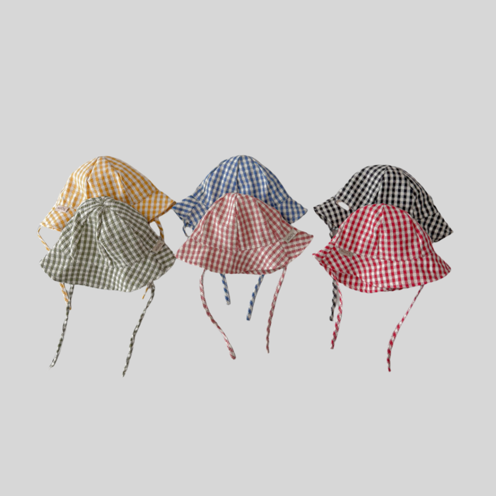 Ins Style Plaid Baby Bucket Ha - Sun Hat Wide Brim のレビューと価格