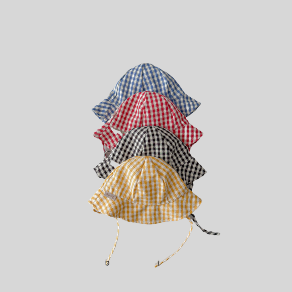 Ins Style Plaid Baby Bucket Ha - Sun Hat Wide Brim のレビューと価格