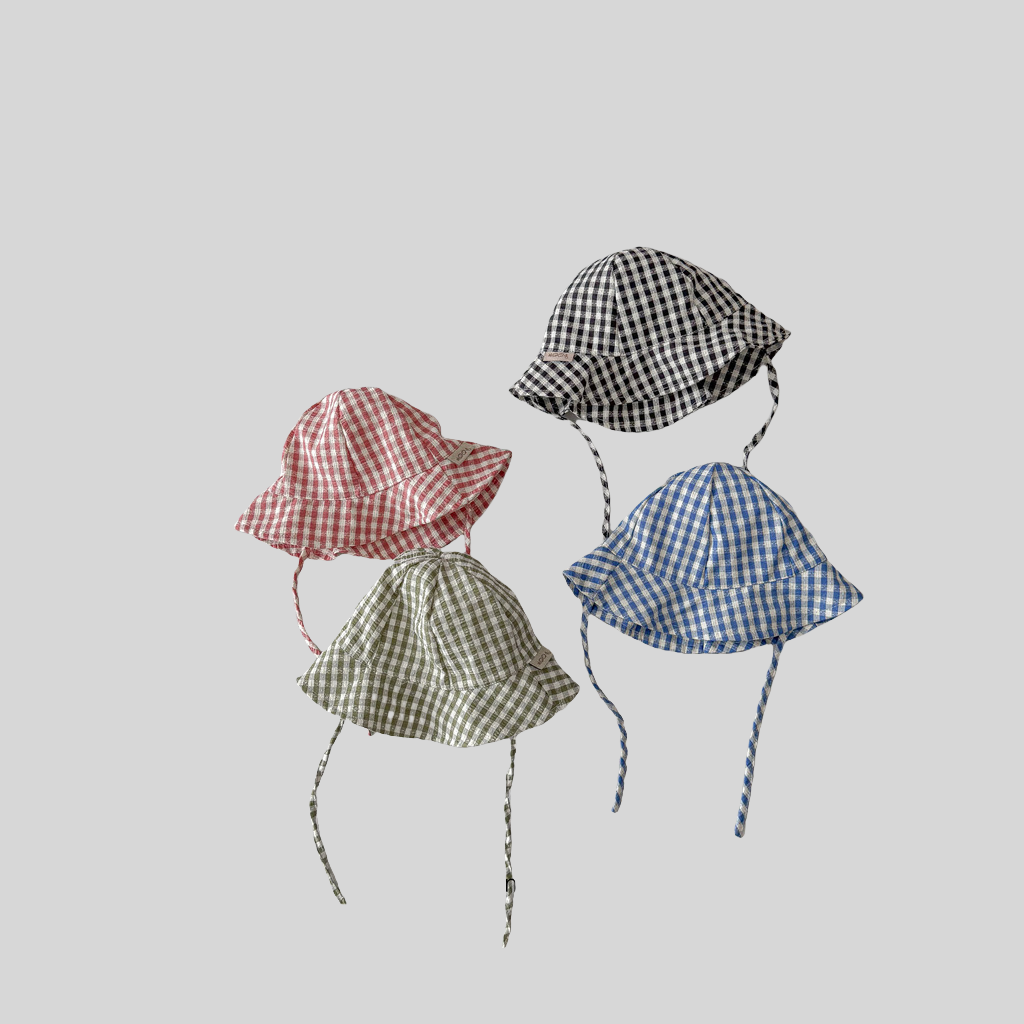 Ins Style Plaid Baby Bucket Ha - Sun Hat Wide Brim のレビューと価格