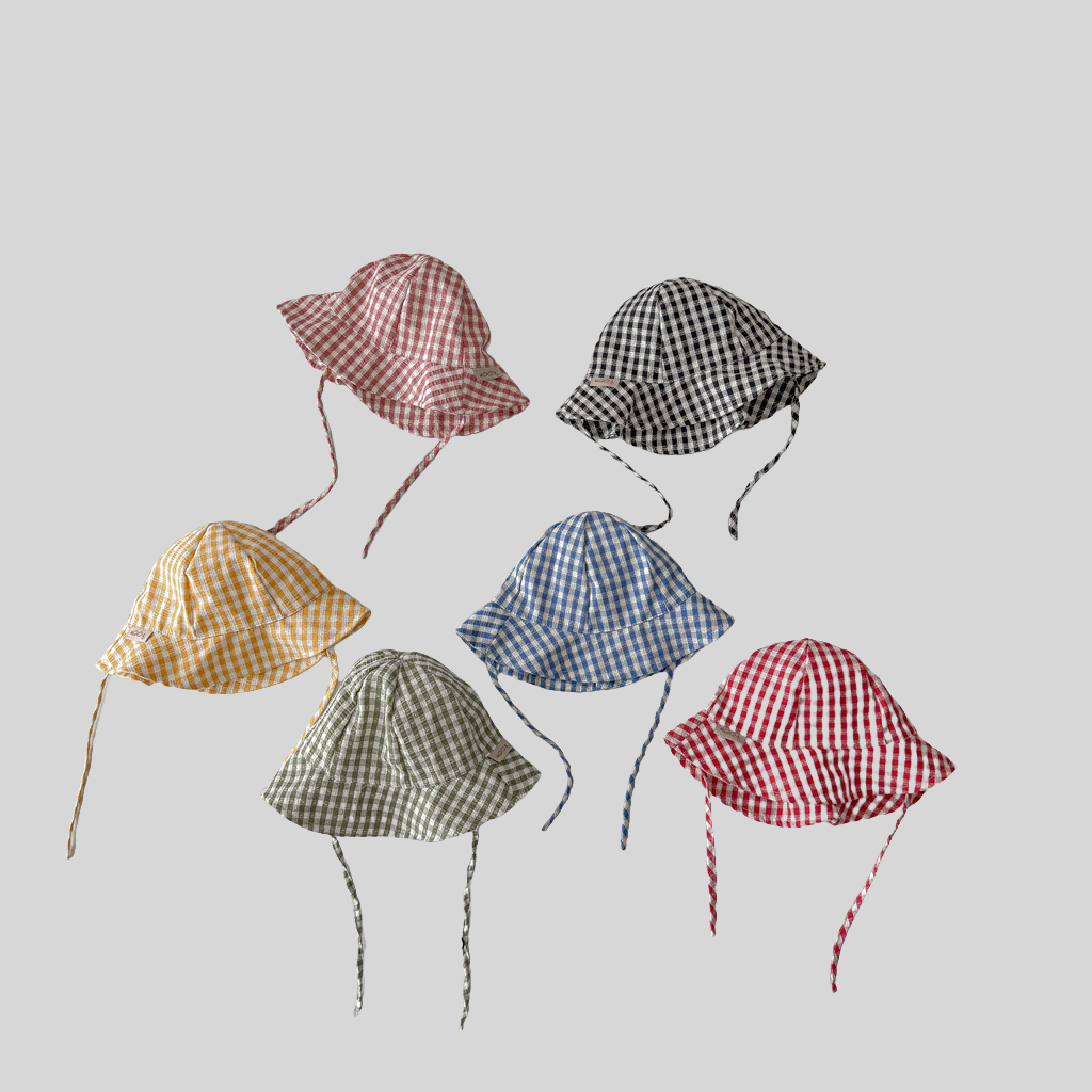 Ins Style Plaid Baby Bucket Ha - Sun Hat Wide Brim のレビューと価格