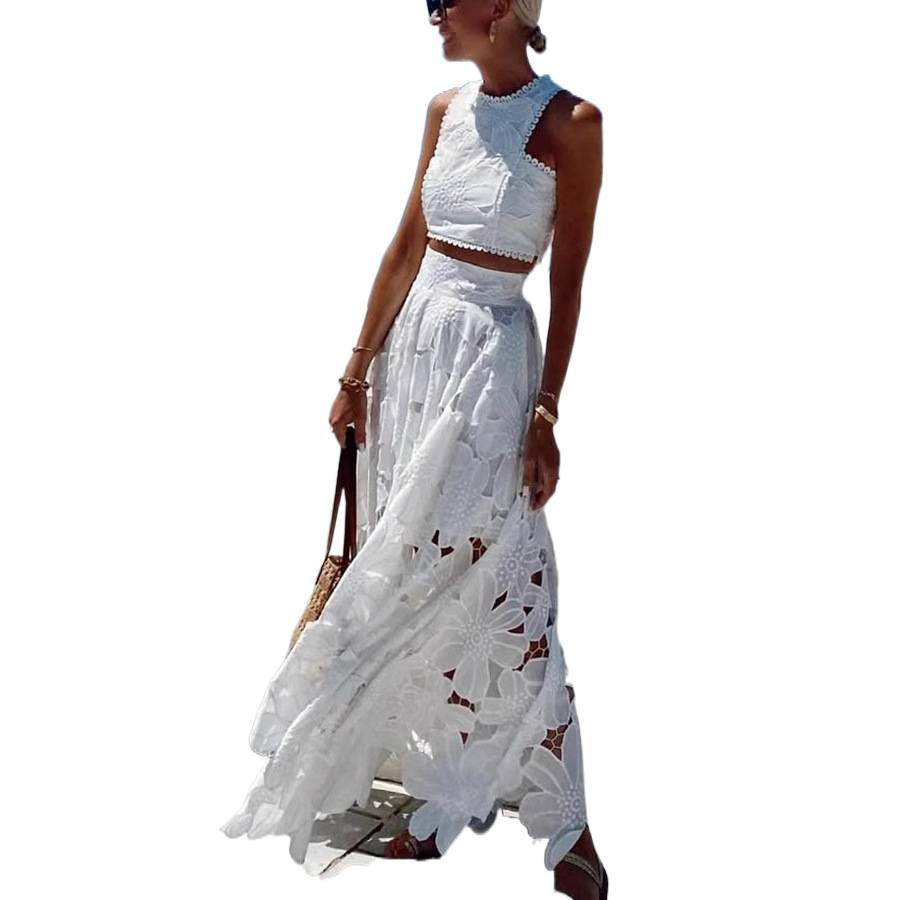 Women's White Floral Lace Embr - Summer Clothing Vacation のレビューと価格